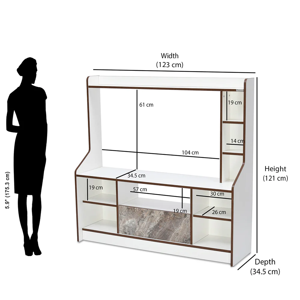 Nilkamal Petra TV Unit (White & Walnut) - Image 9