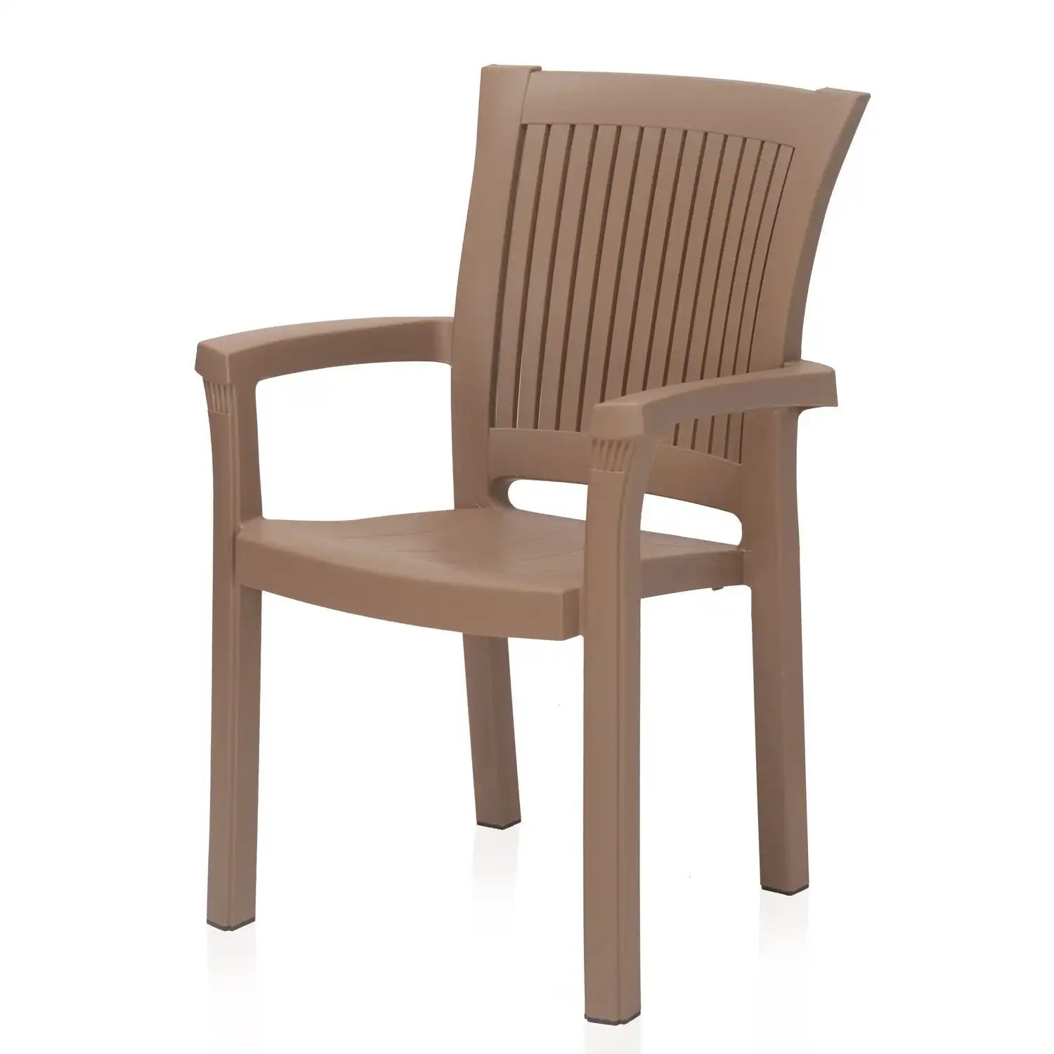 Nilkamal Platinum Premium Plastic Arm Chair (Rattan Dark Beige) - Image 6