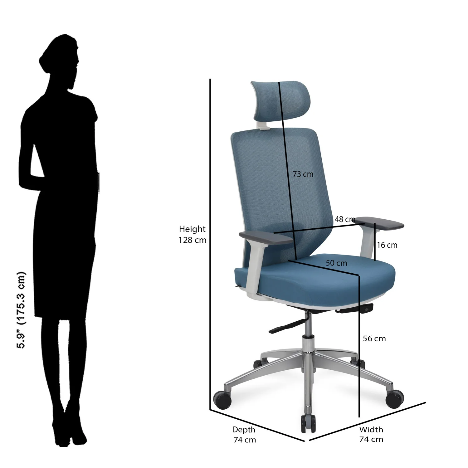 Nilkamal Poise Pro High Back Office Chair - Image 24
