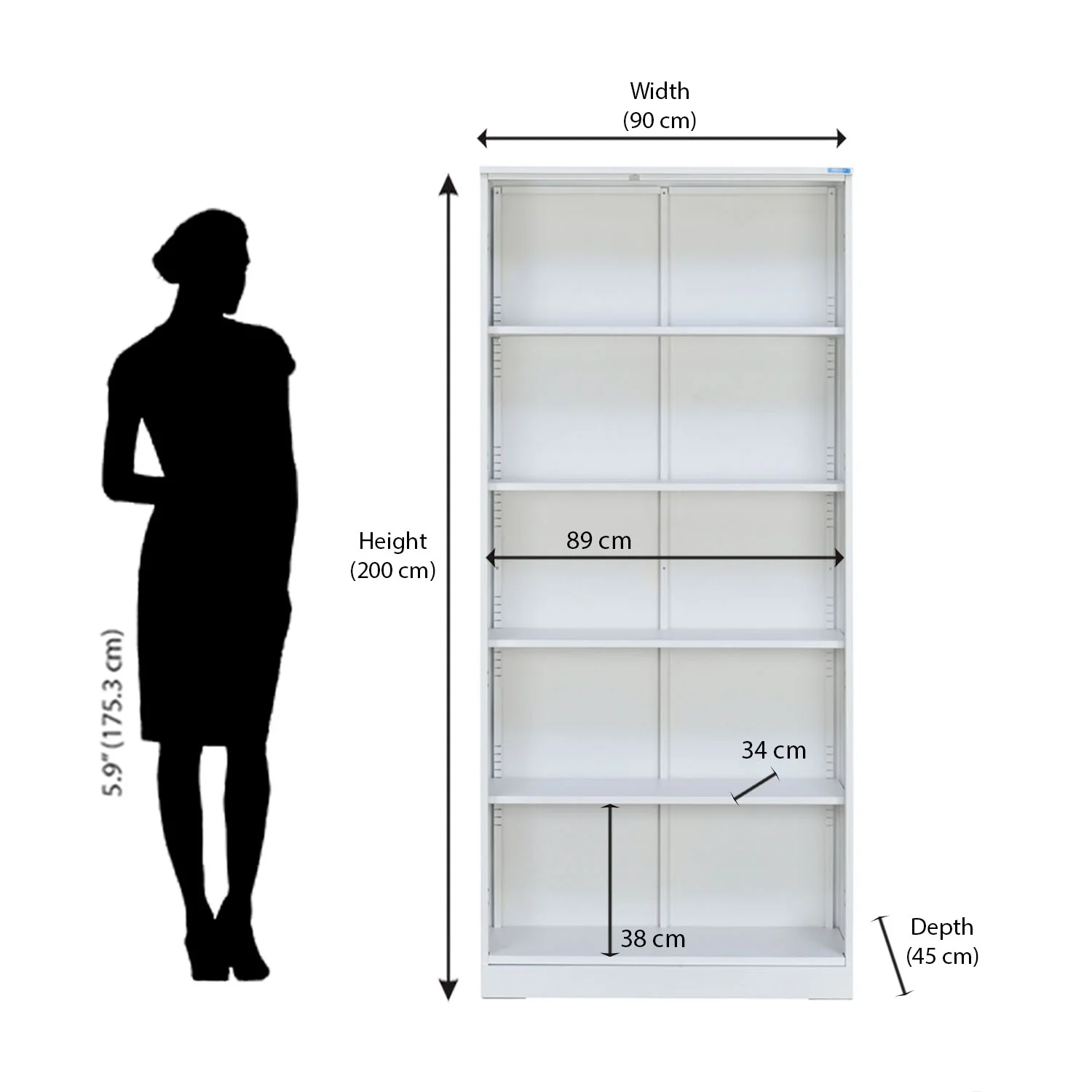 Nilkamal Rafel 2 Glass Door Wardrode (Textured White) - Image 10