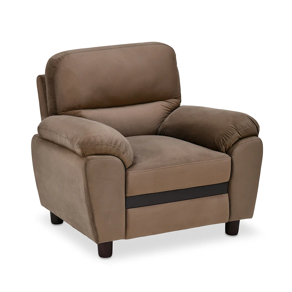 Nilkamal Rebecca 1 Seater Velvette Sofa (Brown) - Image 4