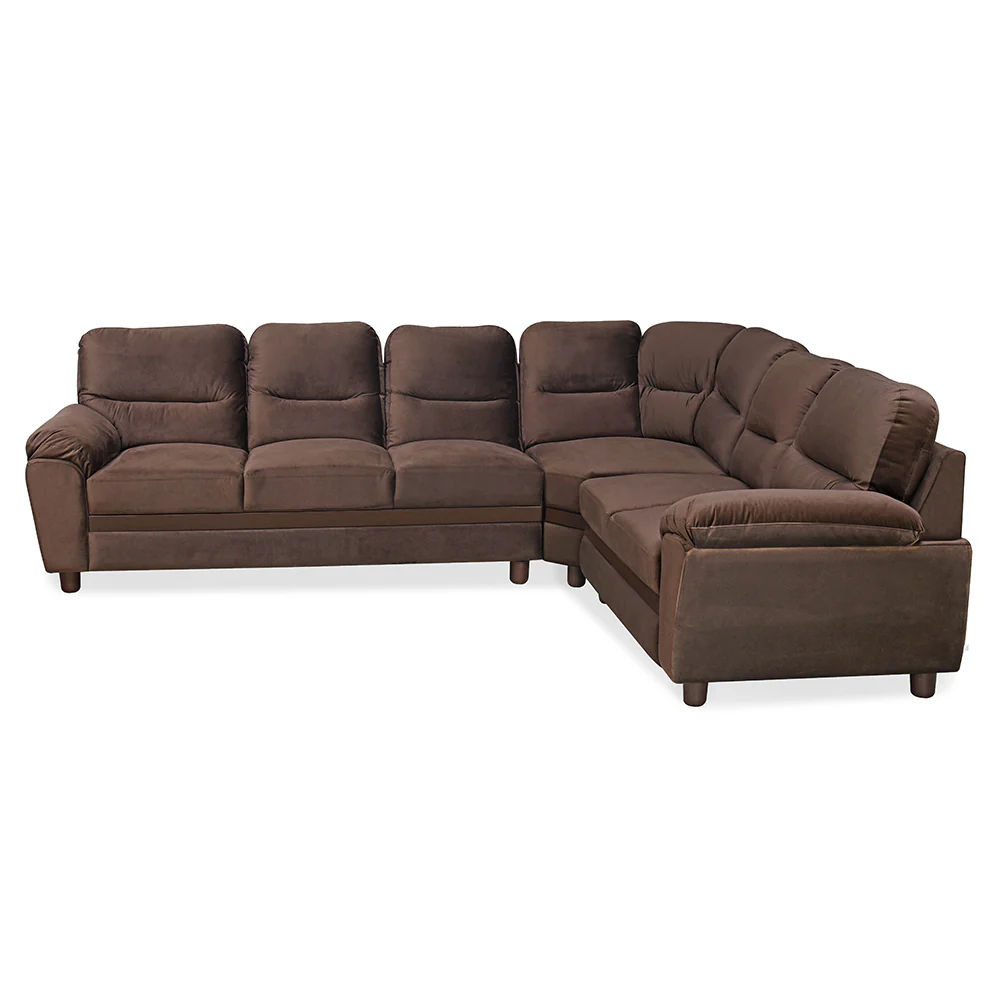 Nilkamal Rebecca Velvet Corner Sofa (Choco Brown) - Image 3