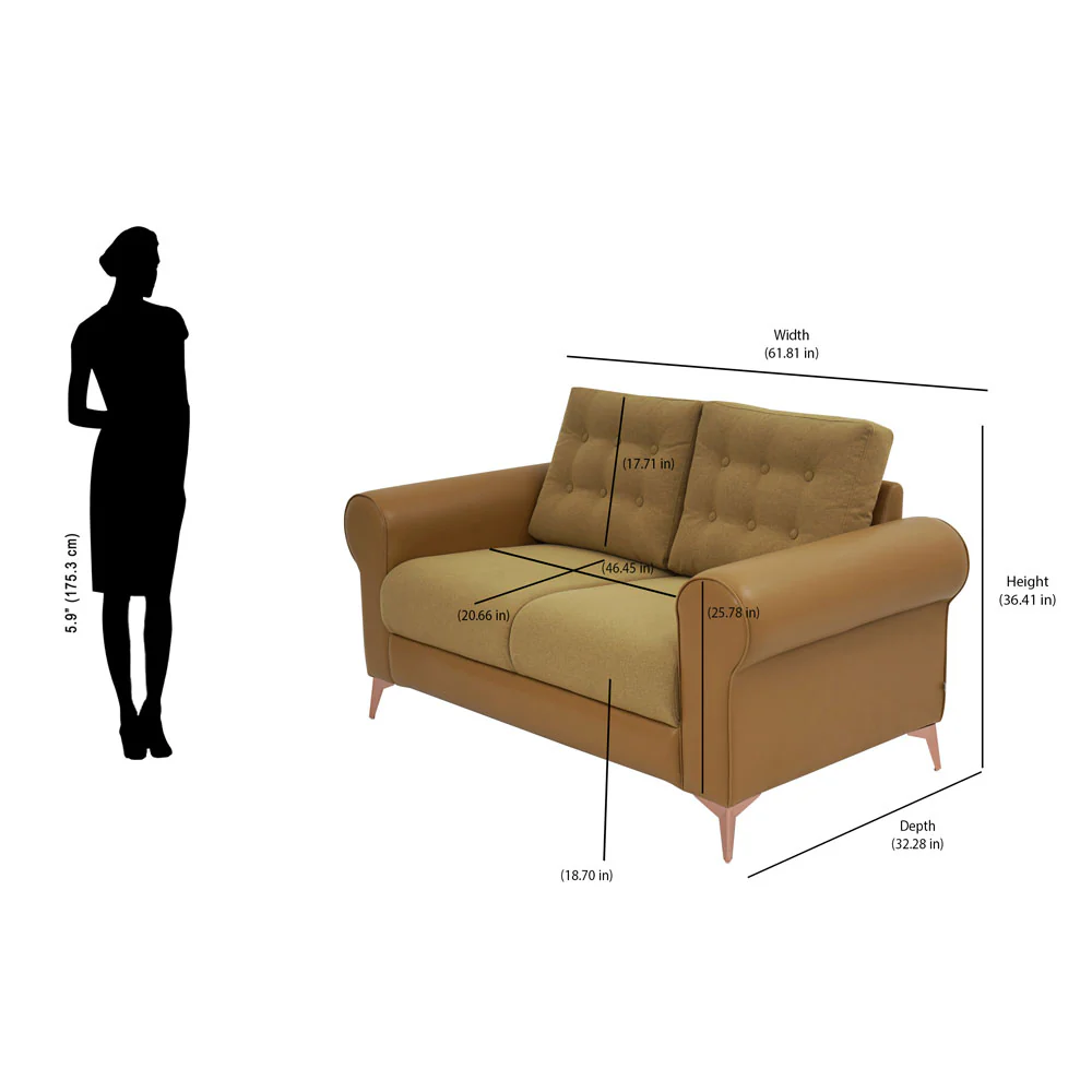 Nilkamal Rippon 2 Seater Sofa (Brown) - Image 11