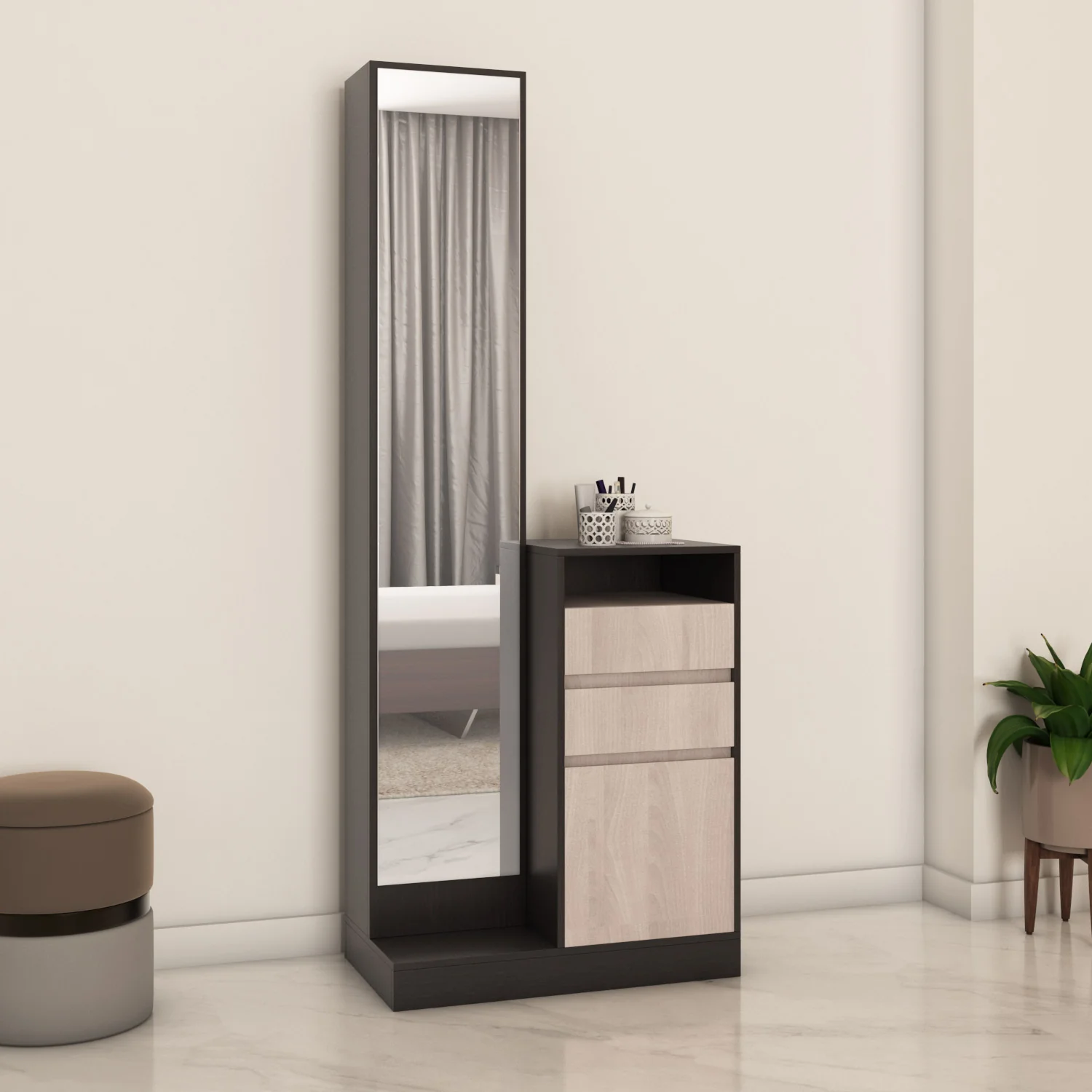 Nilkamal Riva Dresser (Wenge & Sonoma Oak)