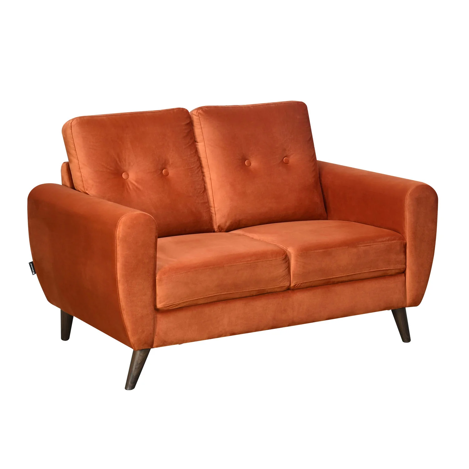 Nilkamal Rockingham Fabric 2 Seater Sofa (Rust Orange) - Image 3