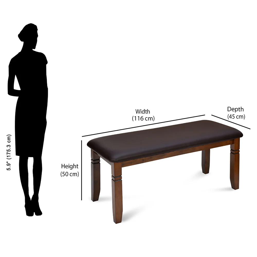 Nilkamal Rover Multi Use Long Sitting Bench for Living Room | Dining Room (Walnut Brown) - Image 6