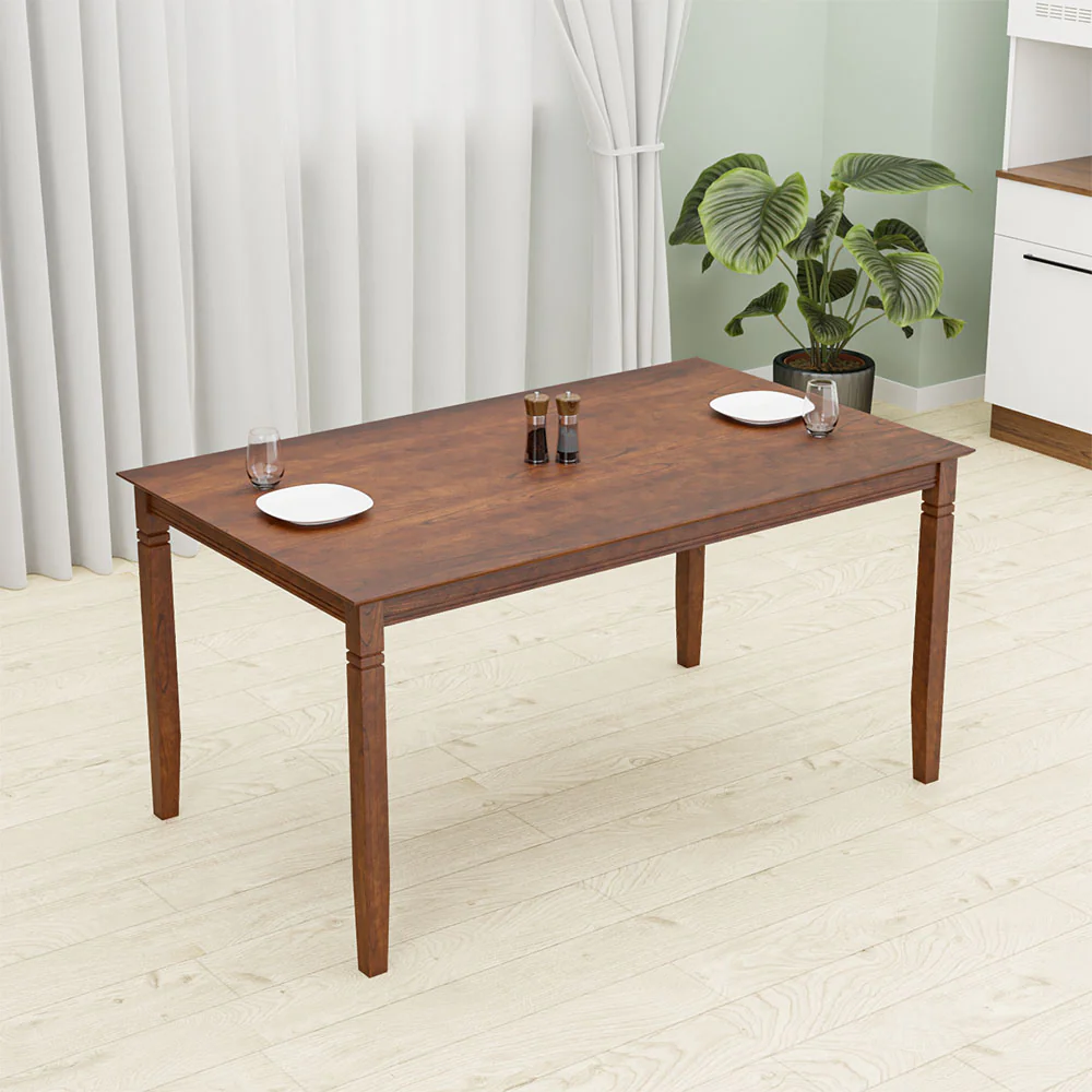Nilkamal Rover 6 Seater Dining Table (Walnut Brown) - Image 2