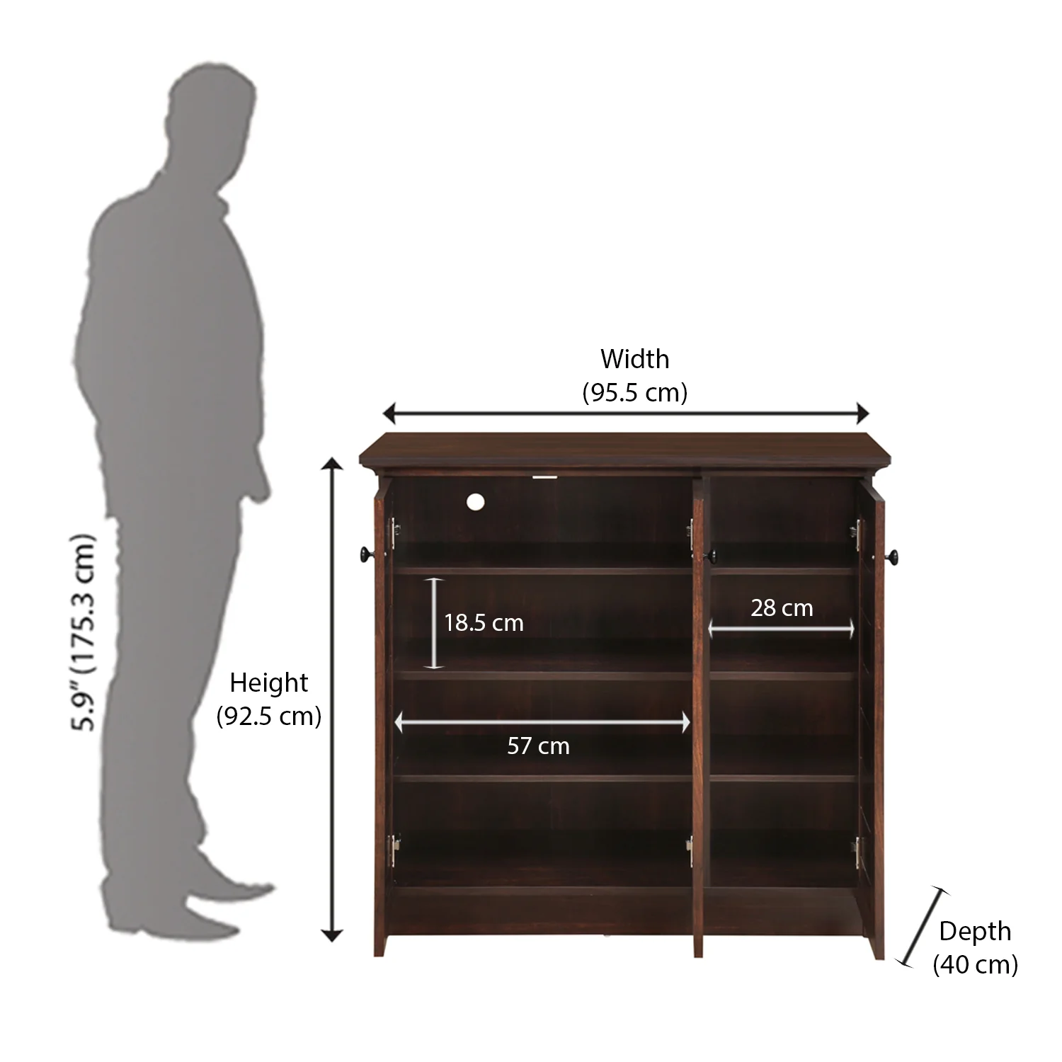 Nilkamal Rowan Shoe Cabinet / Rack - Image 6