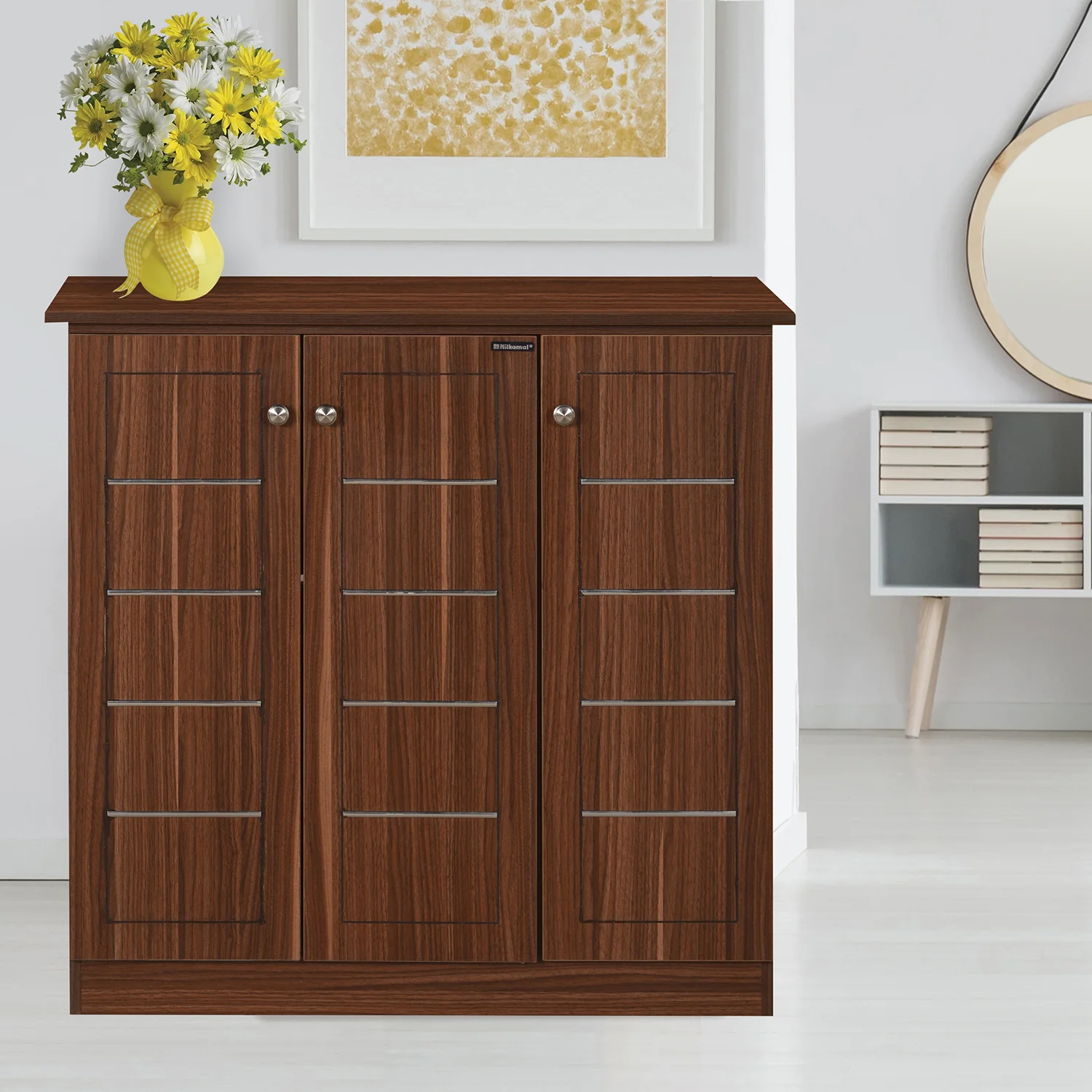 Nilkamal Rowan Shoe Cabinet (Walnut) - Image 3