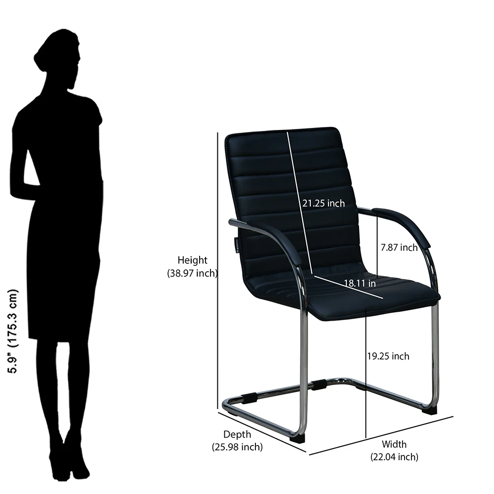 Nilkamal Runner Visitor Chair (Black) - Image 8