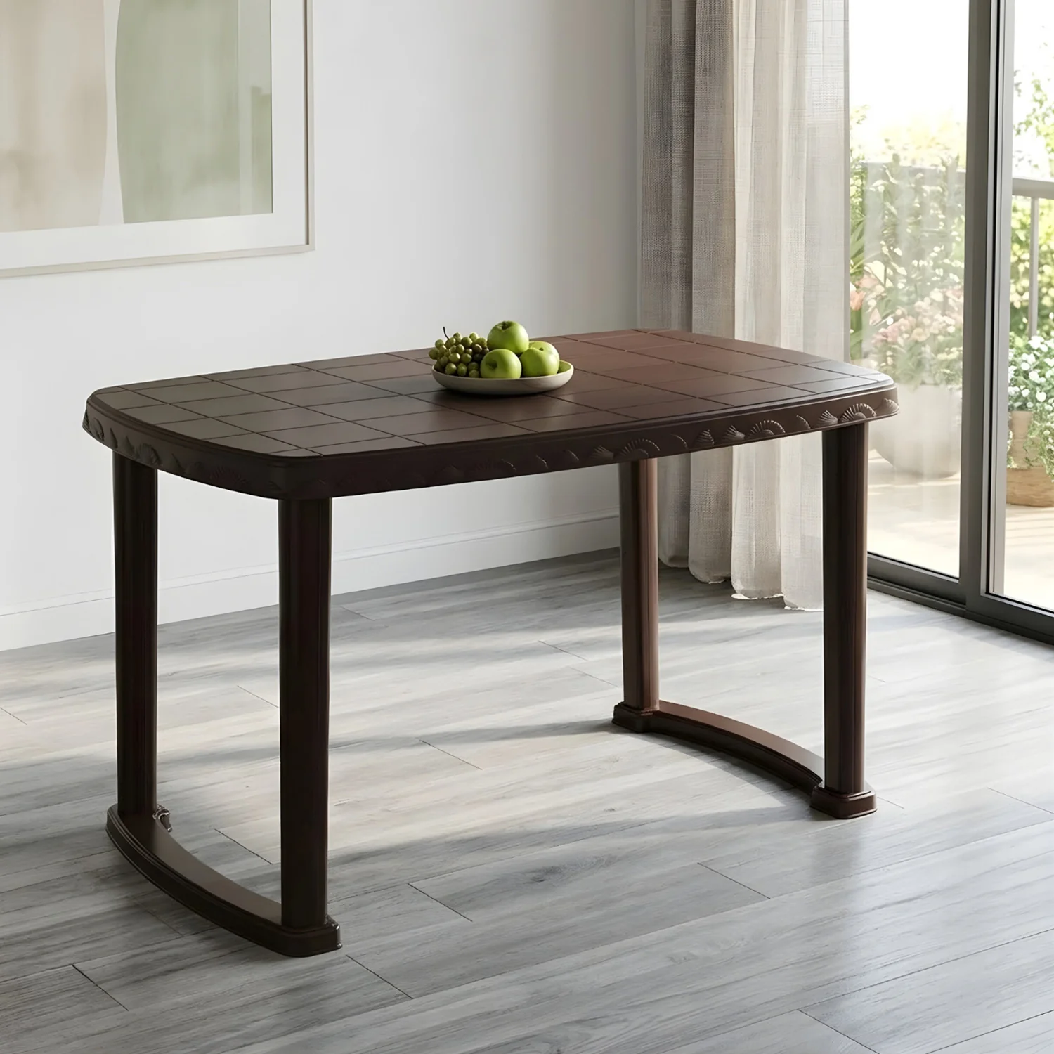 Nilkamal Shahenshah Dining Table (Weather Brown)
