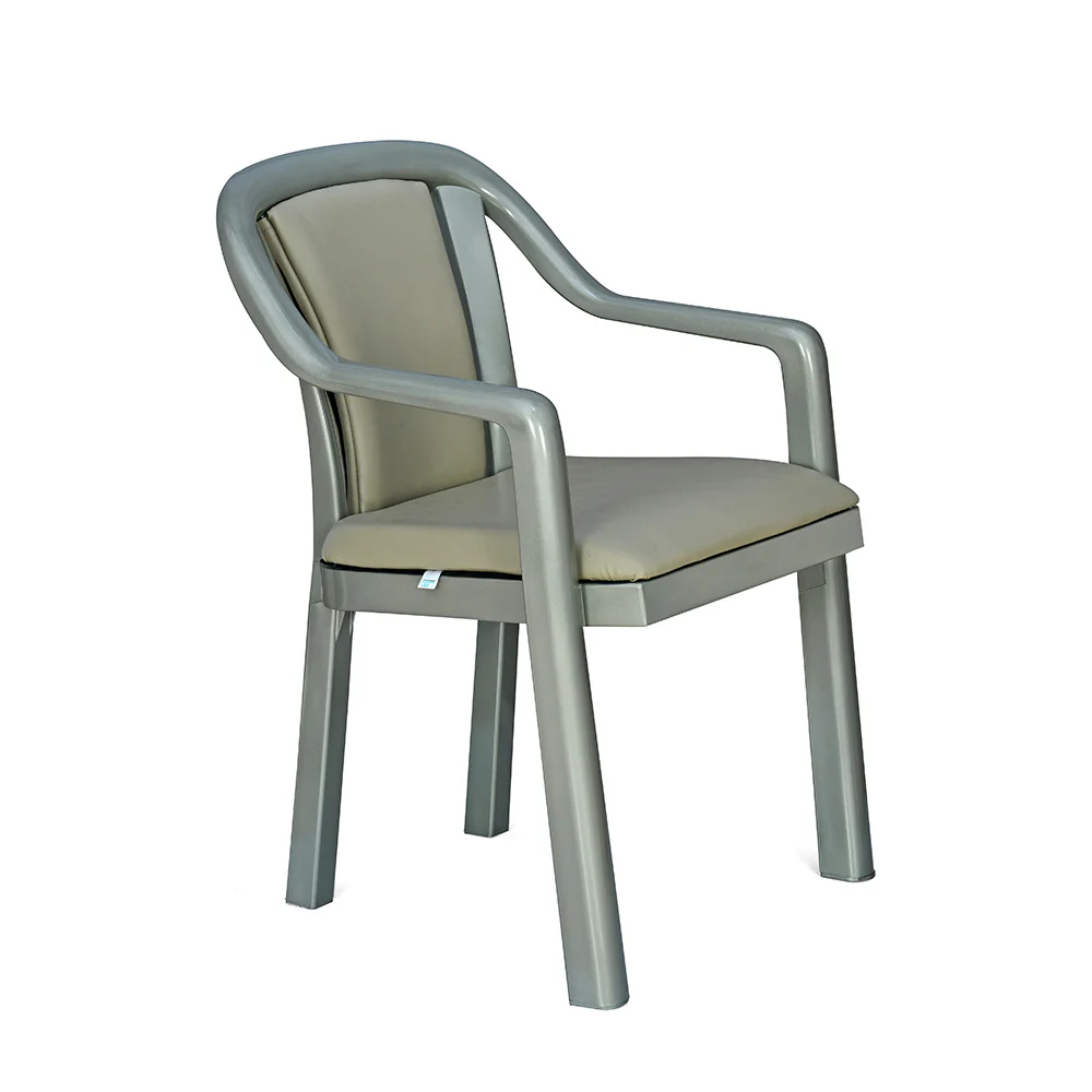 Nilkamal Signature Chair with with Metallic Look and Light Beige Cushion - Image 4
