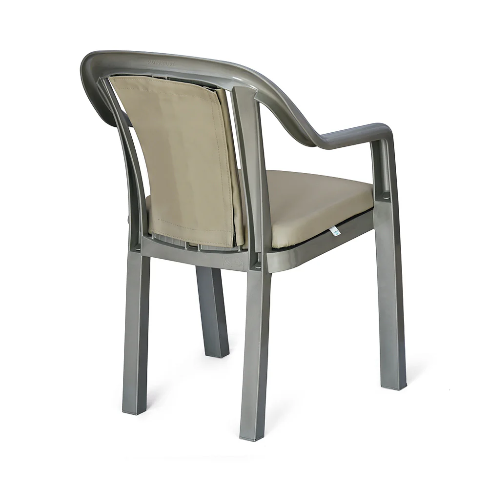 Nilkamal Signature Chair with with Metallic Look and Light Beige Cushion - Image 5