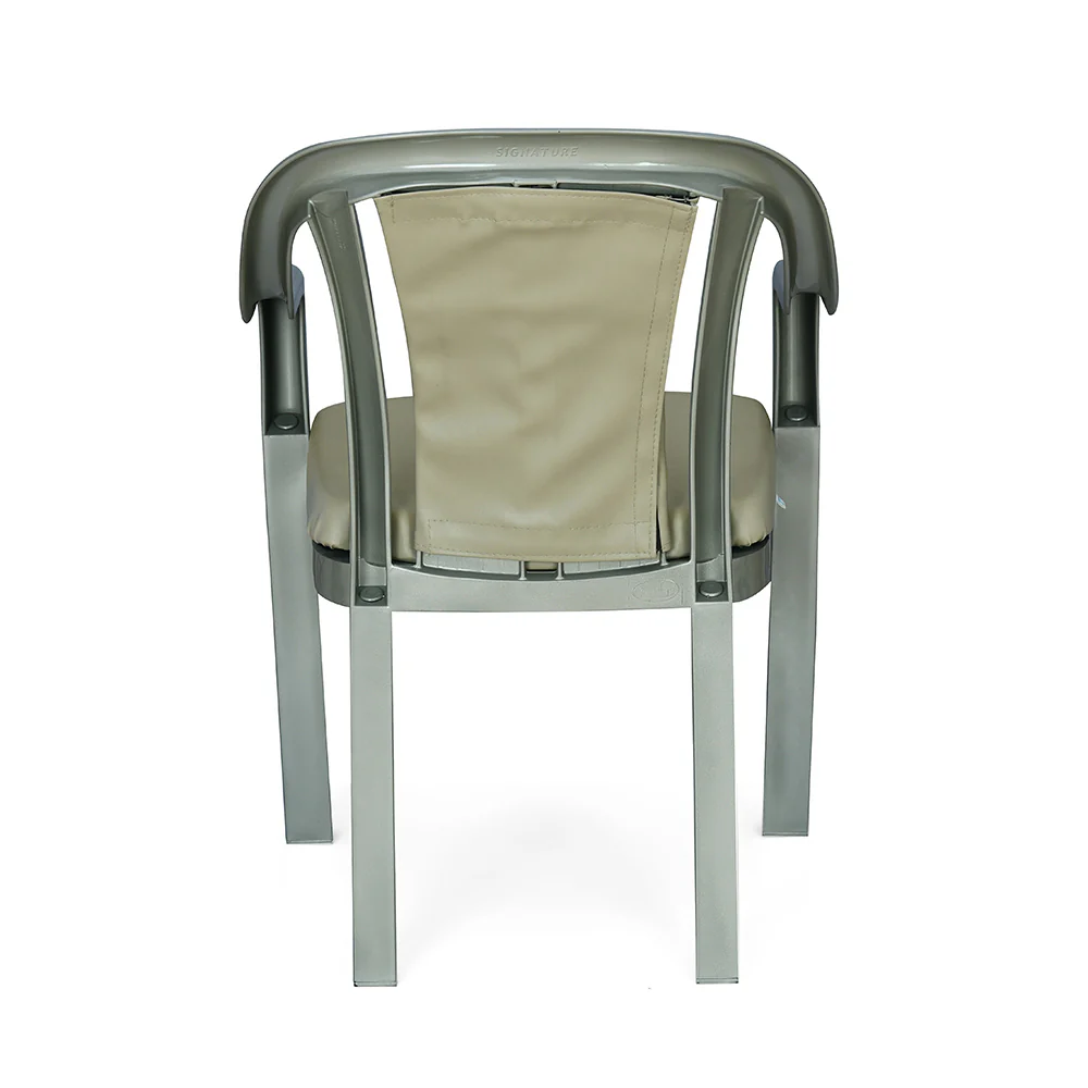 Nilkamal Signature Chair with with Metallic Look and Light Beige Cushion - Image 6