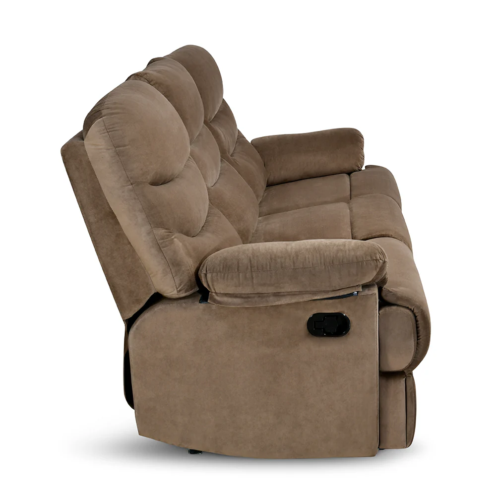 Nilkamal Skelton 3 Seater Manual Recliner (Velvet Brown) - Image 4