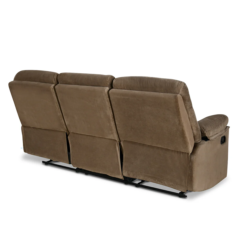 Nilkamal Skelton 3 Seater Manual Recliner (Velvet Brown) - Image 8