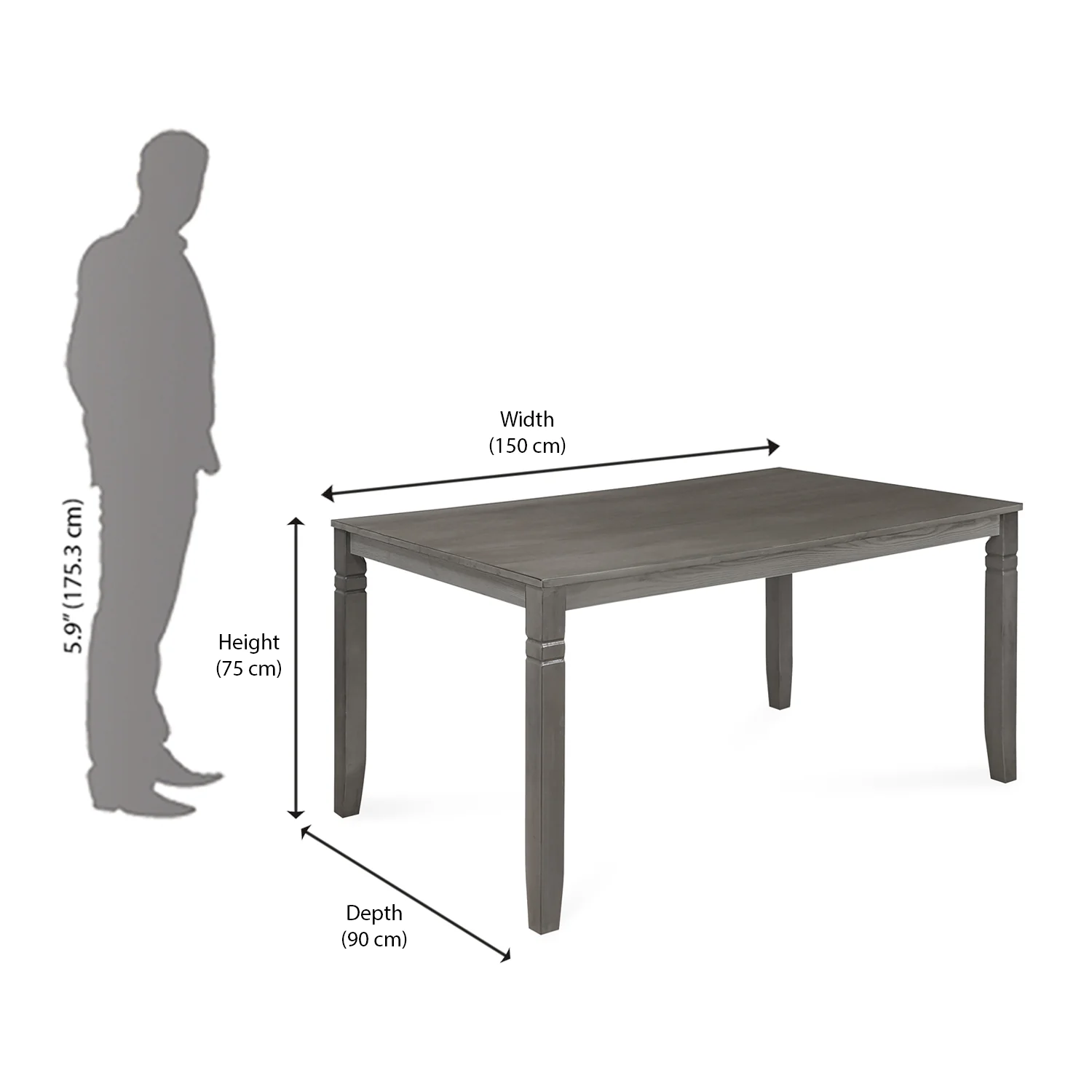 Nilkamal Stanfield 6 Seater Dining Set (Grey) - Image 13