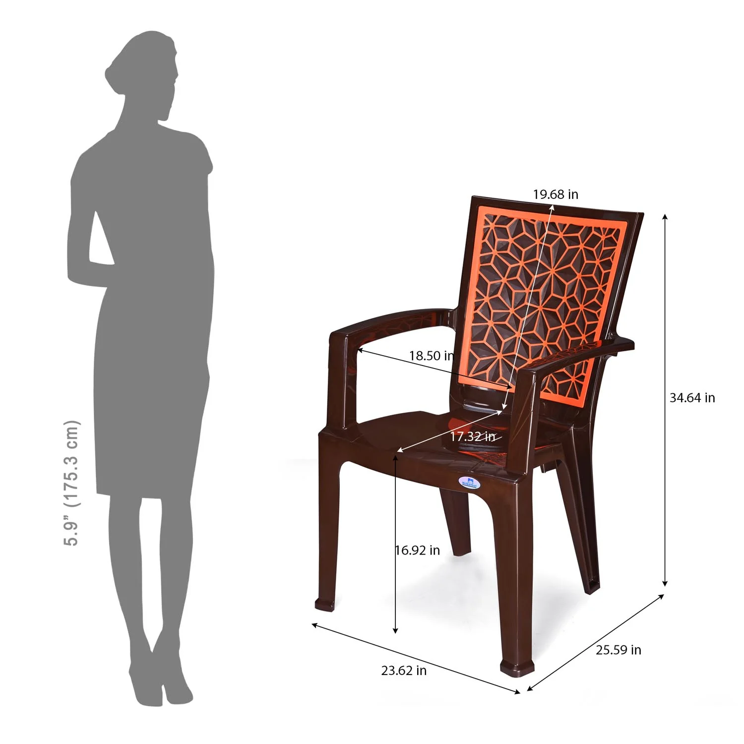Nilkamal Startrek Plastic Arm Chair - Image 20