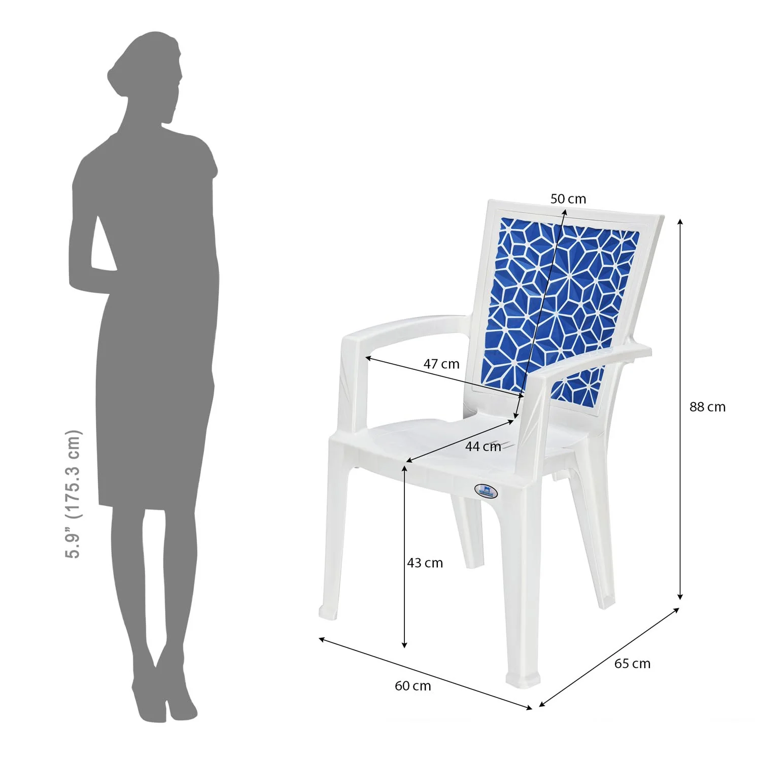 Nilkamal Startrek Plastic Arm Chair - Image 3