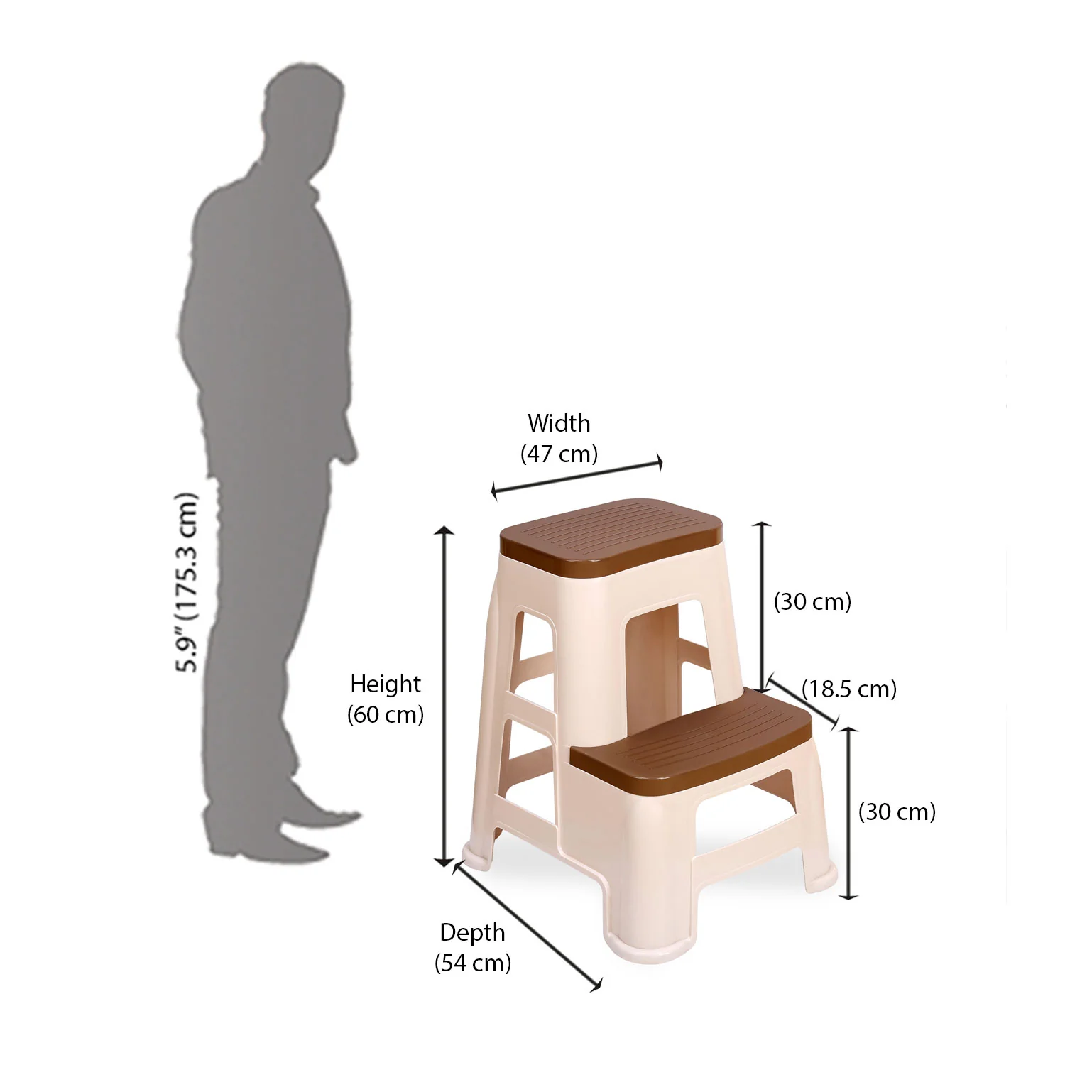 Nilkamal Step Stool 31 (Basket Beach /  Rattan Dark Beige) - Image 10