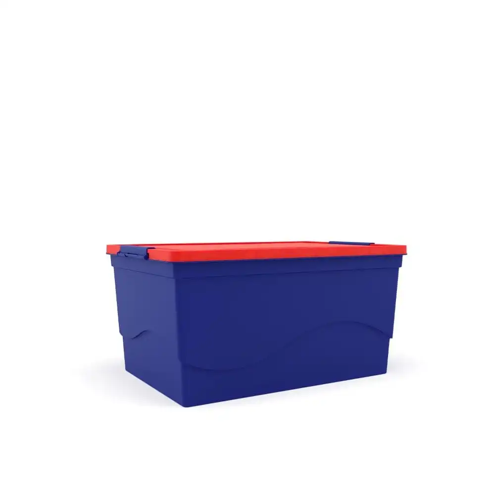 Nilkamal 50 Litre Multipurpose Storage Box with Lid (Blue and Red) - Image 4