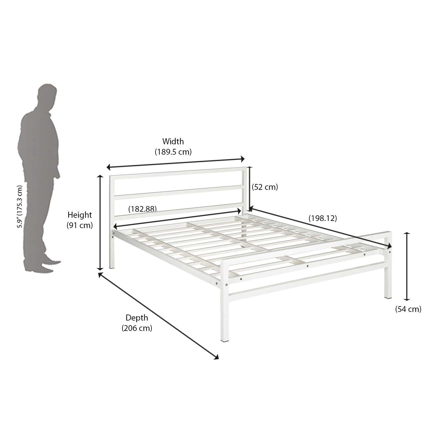 Nilkamal Striker Metal King Bed (Black) - Image 3