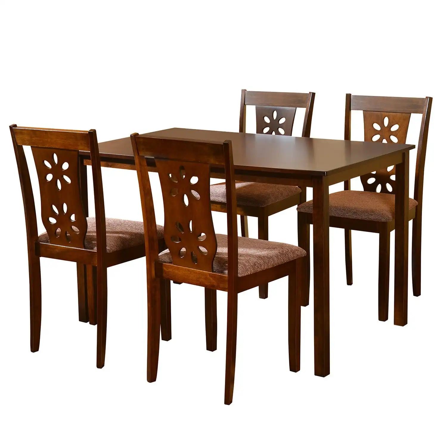Nilkamal Sutlej 4 Seater Dining Set (Antique Cherry) - Image 2