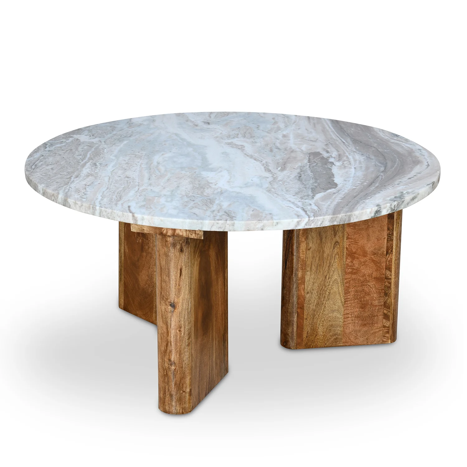 Nilkamal Taurus Marble Top Handicraft Coffee Table (Natural Honey) - Image 5