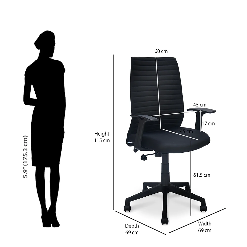 Nilkamal Thames Neo High Back Fabric Chair - Image 8