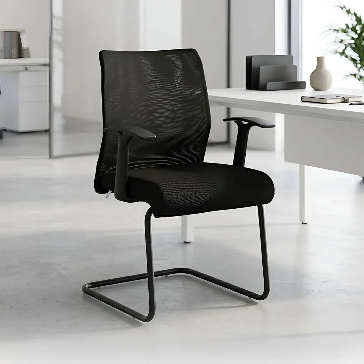 Nilkamal Thames Visitor Mesh Chair (Black)