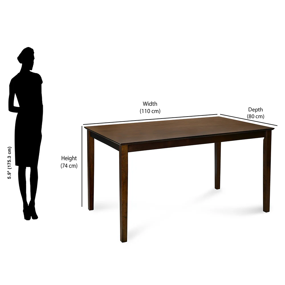 Nilkamal Tivoli 4 Seater Dining Set with Bench (Brown) - Image 9
