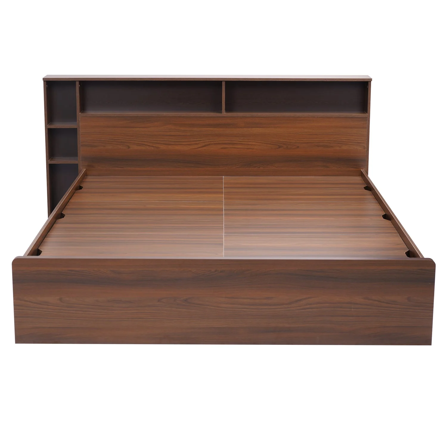 Nilkamal Torrie King Bed With Headboard & Box Storage (Classic Walnut) - Image 3