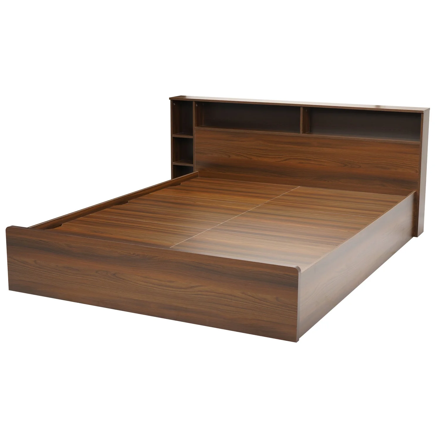 Nilkamal Torrie King Bed With Headboard & Box Storage (Classic Walnut) - Image 4