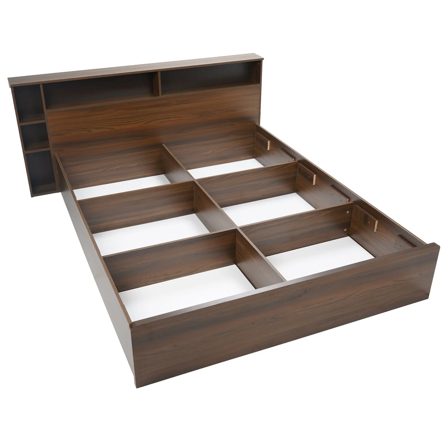 Nilkamal Torrie King Bed With Headboard & Box Storage (Classic Walnut) - Image 5