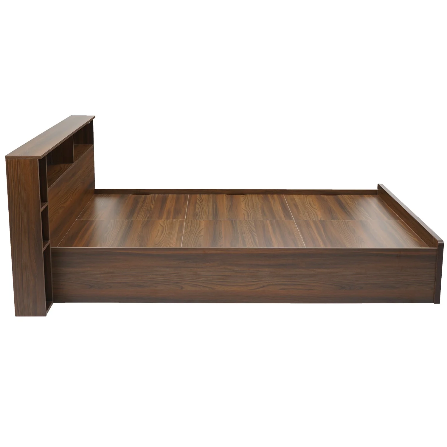 Nilkamal Torrie King Bed With Headboard & Box Storage (Classic Walnut) - Image 6