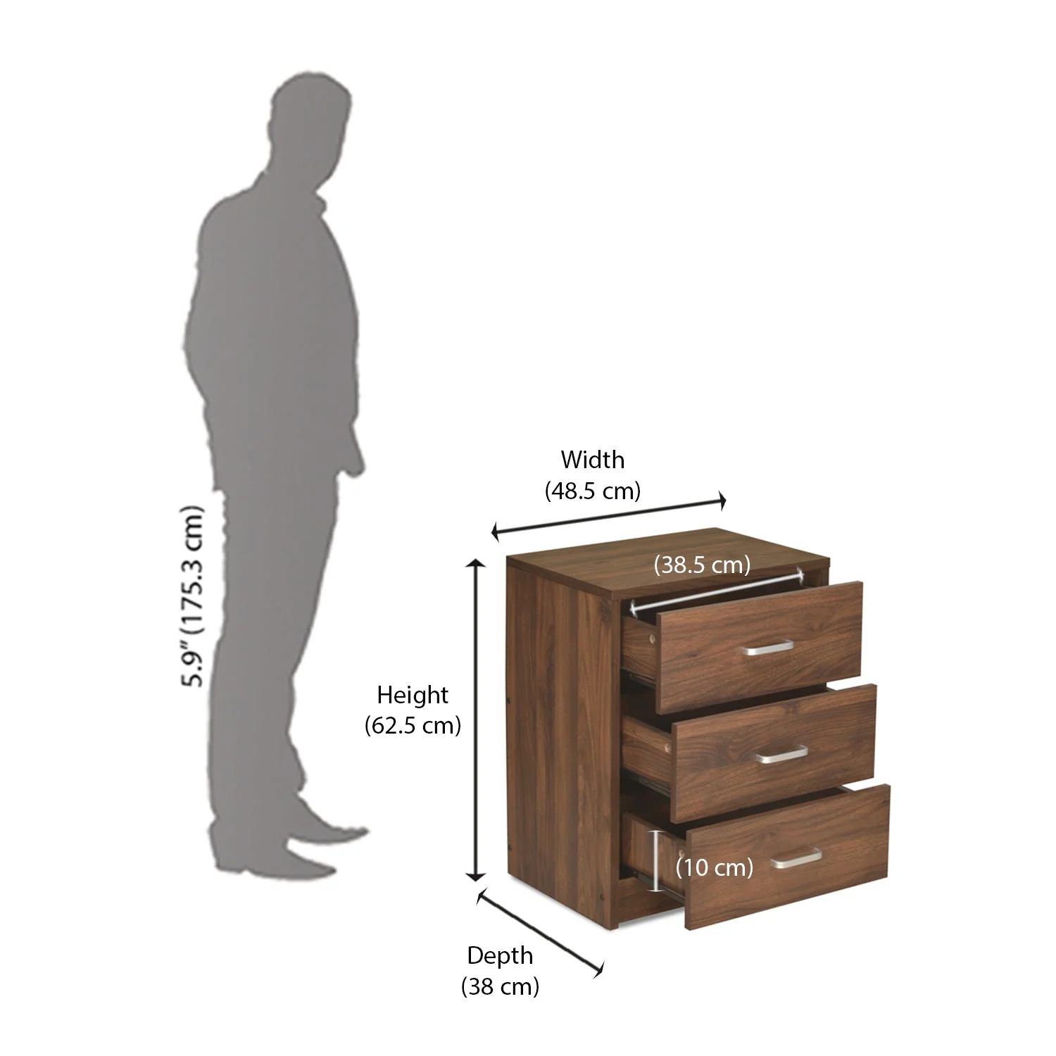 Nilkamal Torrie Night Stand (Wenge) - Image 9