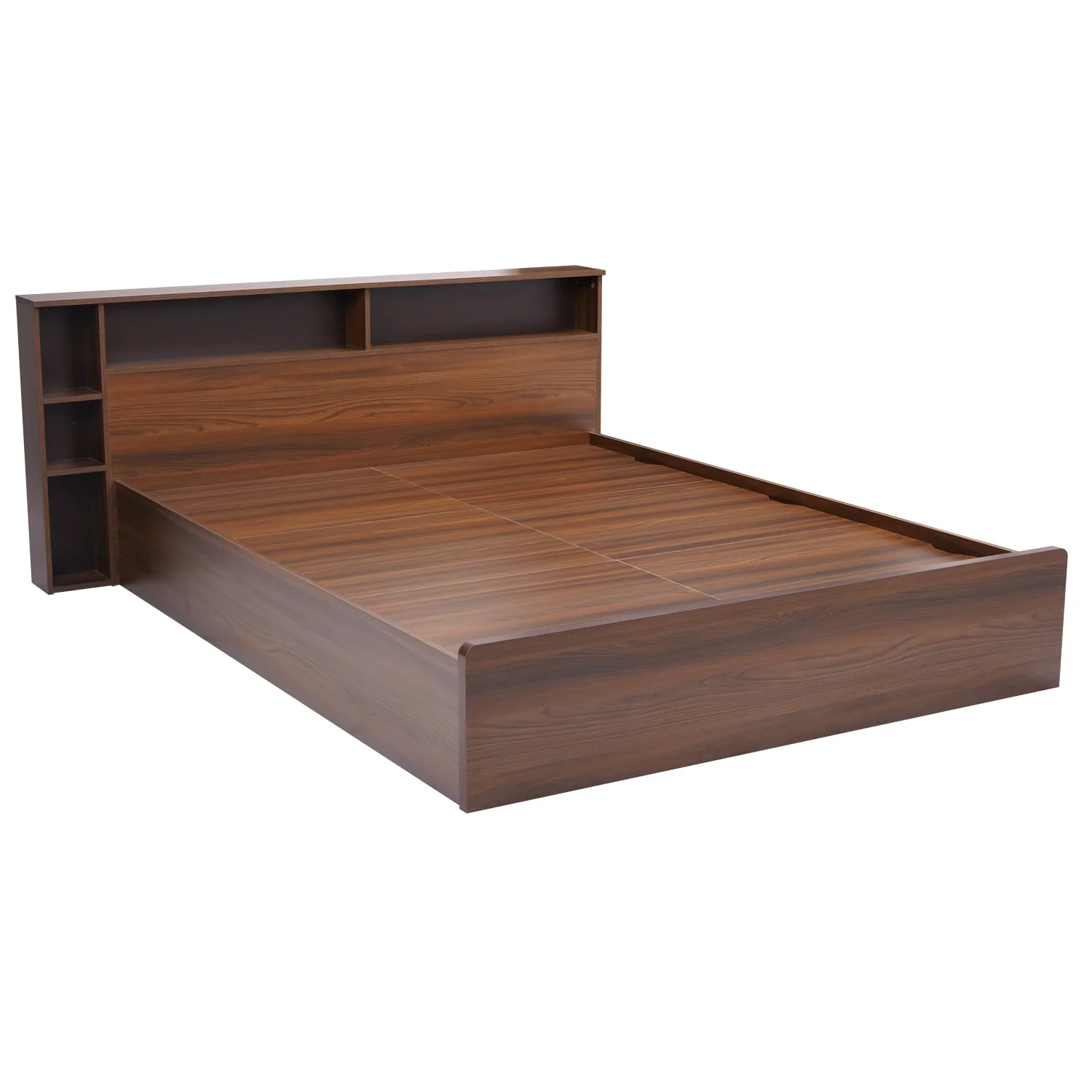 Nilkamal Torrie Queen Bed With Headboard & Box Storage (Classic Walnut) - Image 2