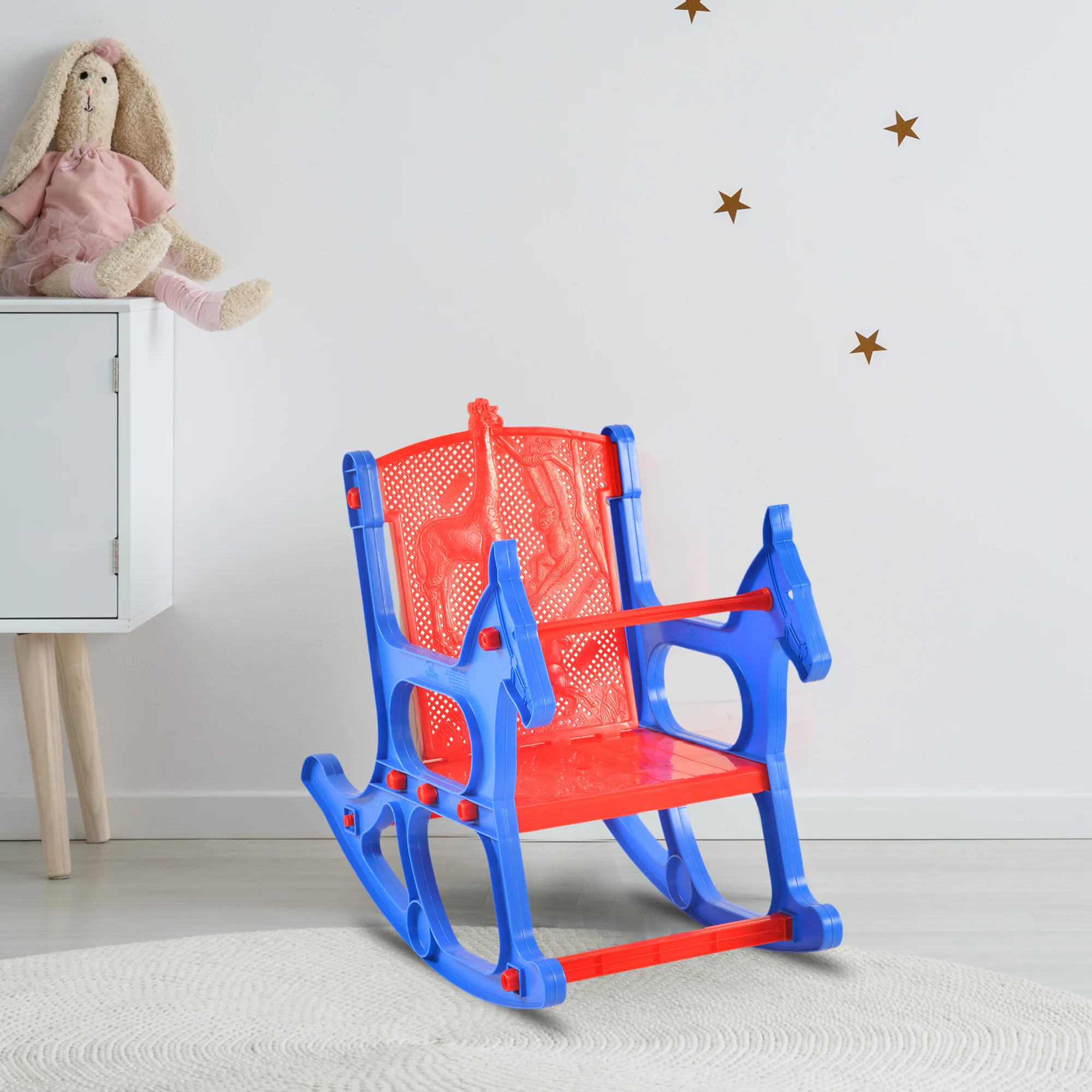 Nilkamal Toy Jungle Plastic Kids Arm Chair (Blue / Red) - Image 2