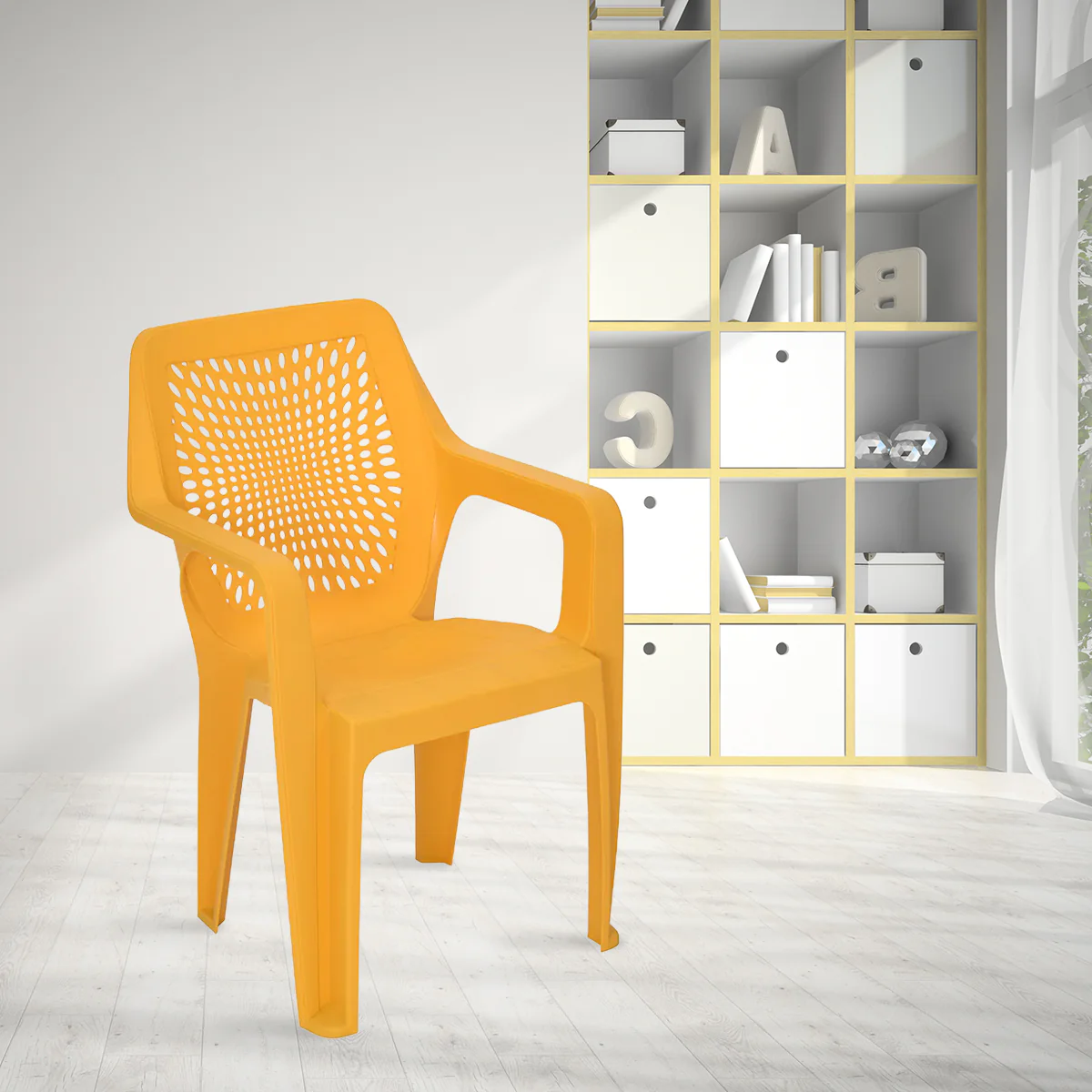Nilkamal Trendy Plastic Chair with Arm Rest - Image 2