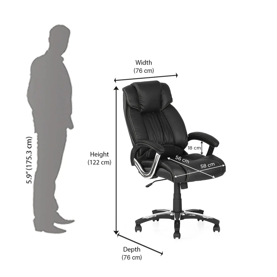 Nilkamal Trenvi High Back Office Chair (Black) - Image 7