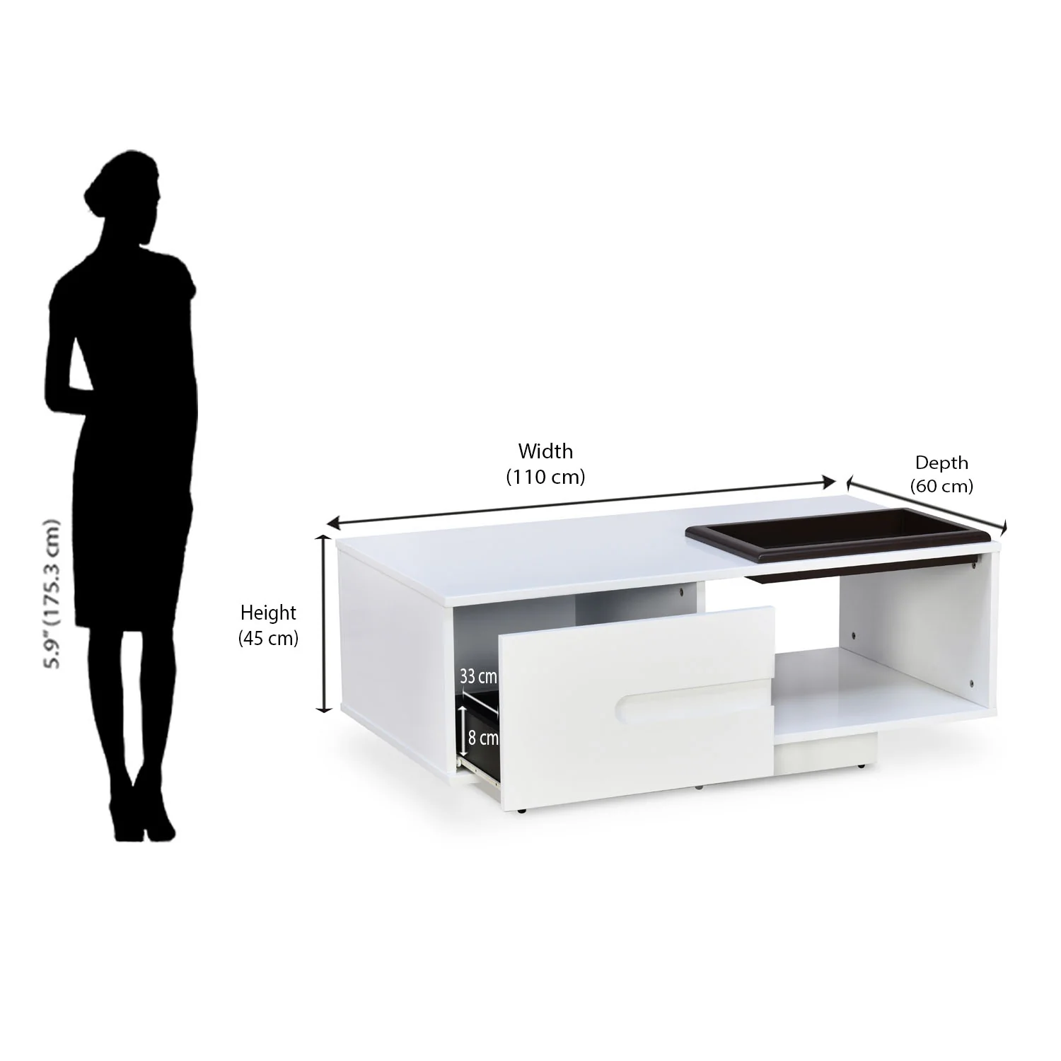 Nilkamal Trevi Engineered Wood Center Table (White) - Image 10