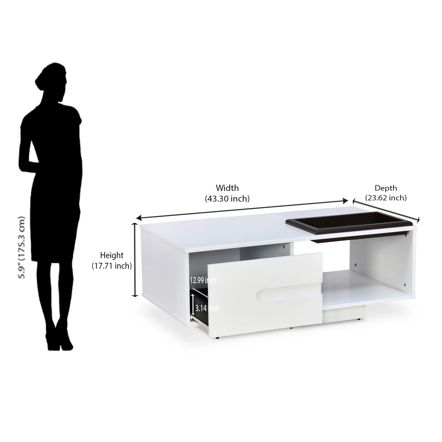 Nilkamal Trevi Engineered Wood Center Table (White) - Image 11