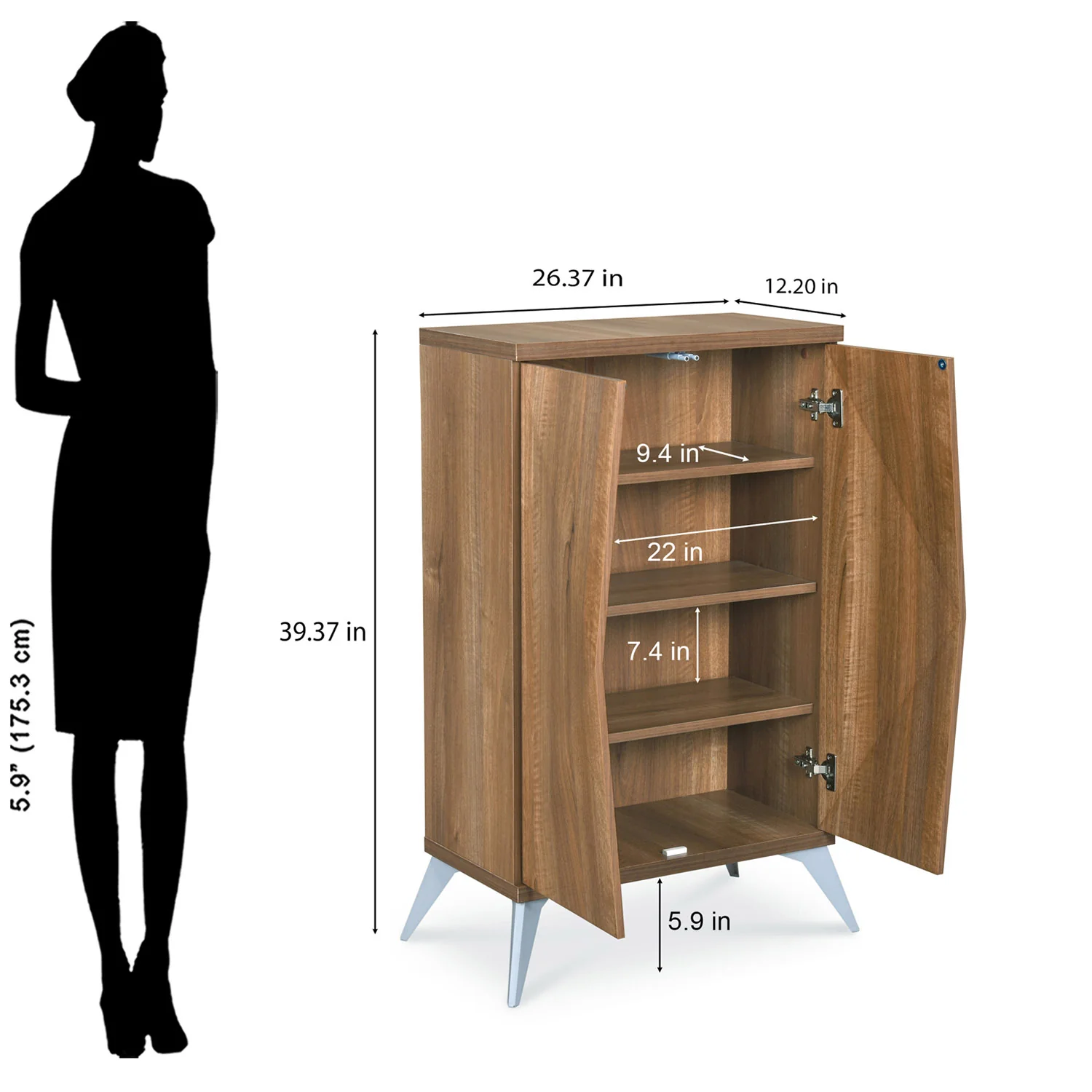 Nilkamal Trixie Shoe Cabinet (Oak) - Image 9