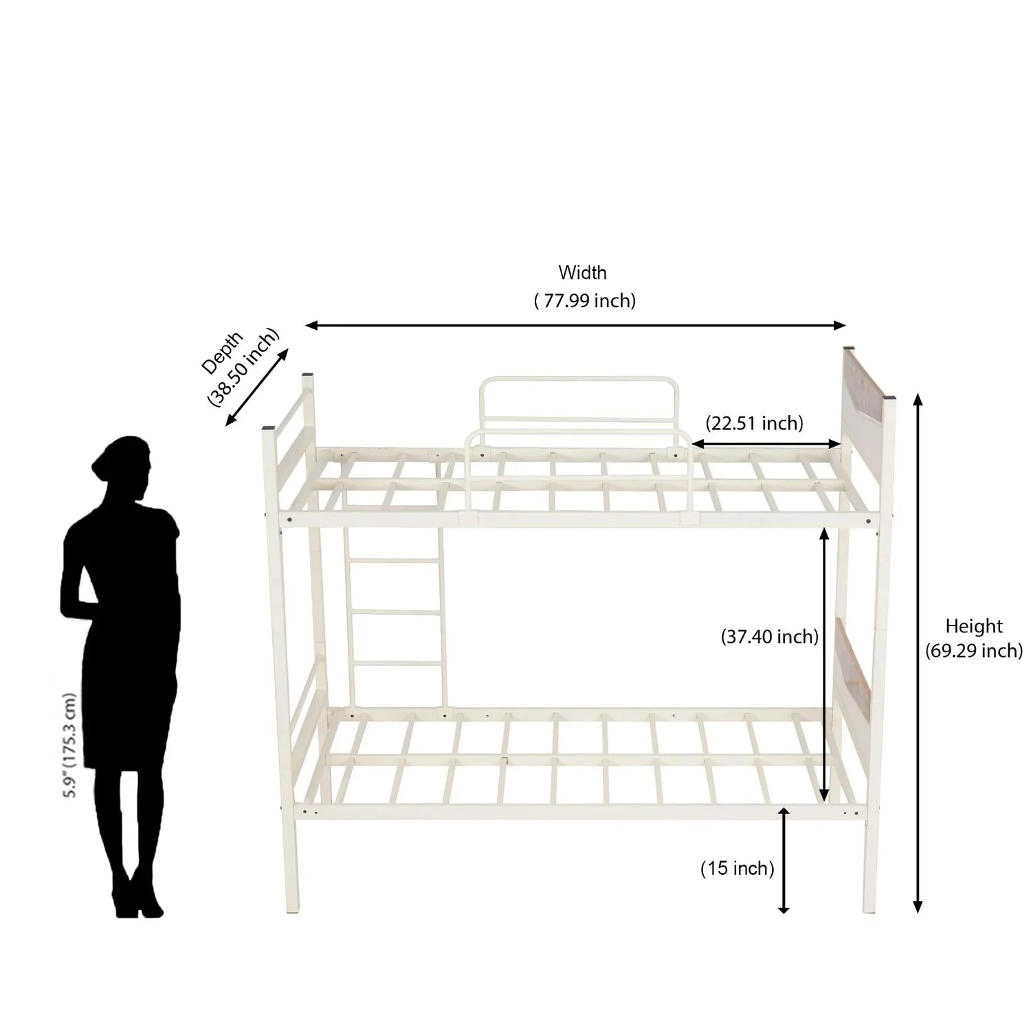 Nilkamal Urbenia Bunk Bed (White) - Image 9