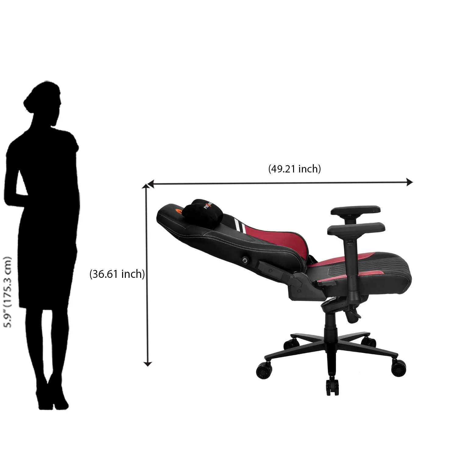Nilkamal Fyrebird Vaden Gaming Chair (Black / Red) - Image 22