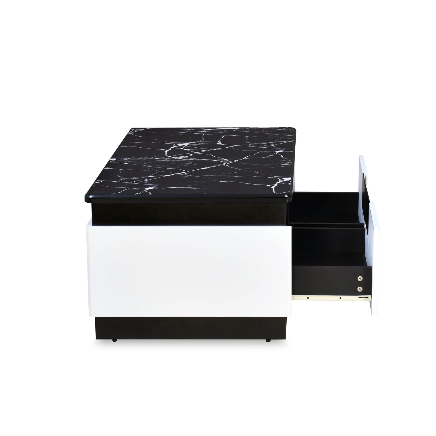 Nilkamal Vegas Marble Pattern Top Center Table (Black / White) - Image 5