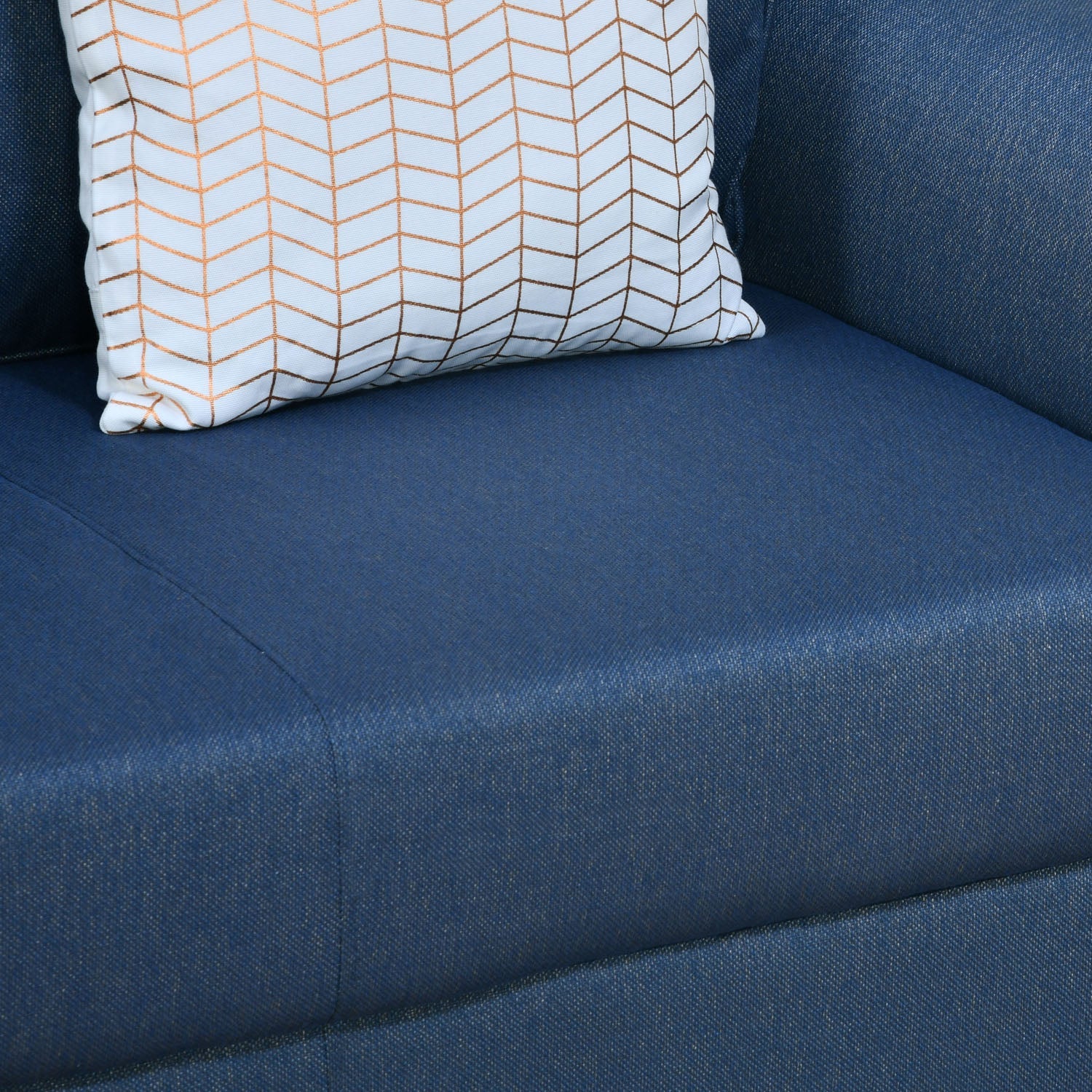 Nilkamal Velma 1 Seater Fabric Sofa with Cushion (Blue) - Image 8
