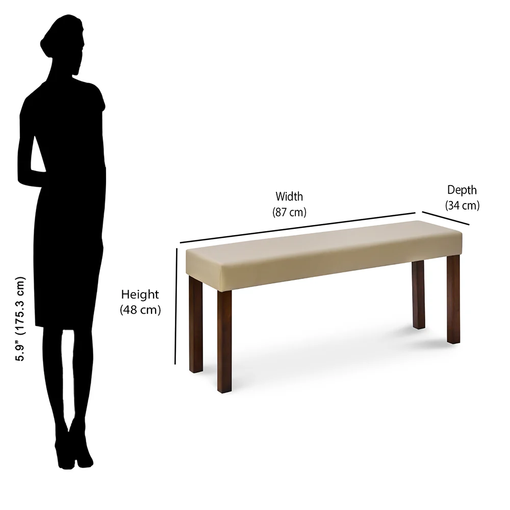 Nilkamal Venice Multi Use Medium Sitting Bench for Living Room | Dining Room (Dirty Oak) - Image 5