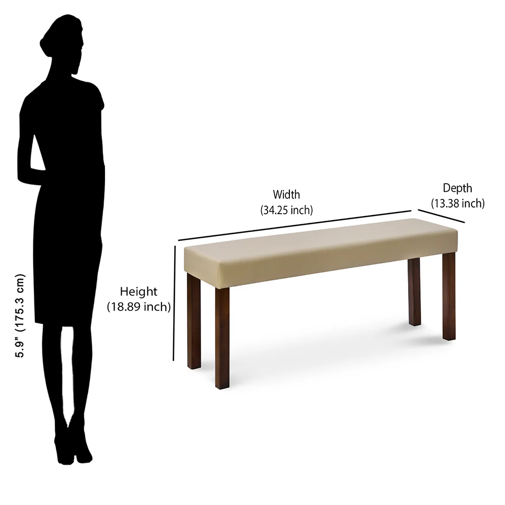 Nilkamal Venice Multi Use Medium Sitting Bench for Living Room | Dining Room (Dirty Oak) - Image 6