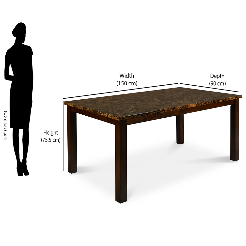 Nilkamal Venice 6 Seater Dining Set with Bench (Brown) - Image 6